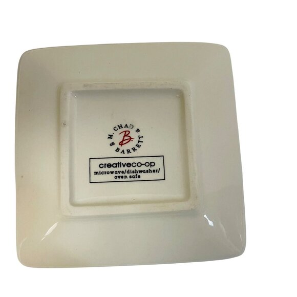 Vintage-Inspired Creative Co-Op  Chad Barrett Honeycomb Ceramic Square Plate 4" - Picture 4 of 7